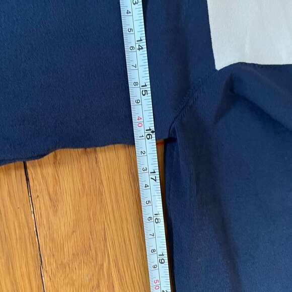 Weekend Max Mara Navy White Stripe Long Sleeve Blouse Small 90s Designer - Picture 3 of 8